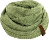 Knit Factory Coco Gebreide Colsjaal - Ronde Sjaal - Nekwarmer - Wollen Sjaal - Groene Colsjaal - Dames sjaal - Heren sjaal - Unisex - Sage Green - One Size