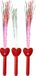 Sans marque Baguette magique - 3x - rouge - éclairage LED magique - bâton de fibre en forme de cœur