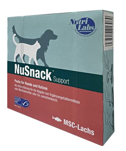 NutriLabs NutriLabs NuSnack® Honden- en kattensnacks 25 zakjes van 10 g - afgiftehulp snack voor honden en katten - lekkernijen met zalmsmaak - lekkernijen voor katten en honden voor medicijnen enz.