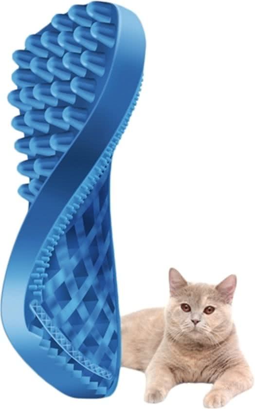 Pet+me cat short hair brush blauw - 1 st