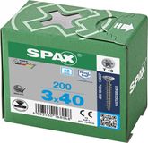 SPAX RVS Schroef - 3 x 40mm - 200 stuks - Verzonken Kop - T-STAR plus T10 - 1197000300403