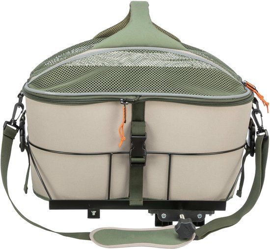 Trixie Fietsmand voor Bagagedrager Polyester Olijfgroen/Beige 46x33x40 cm