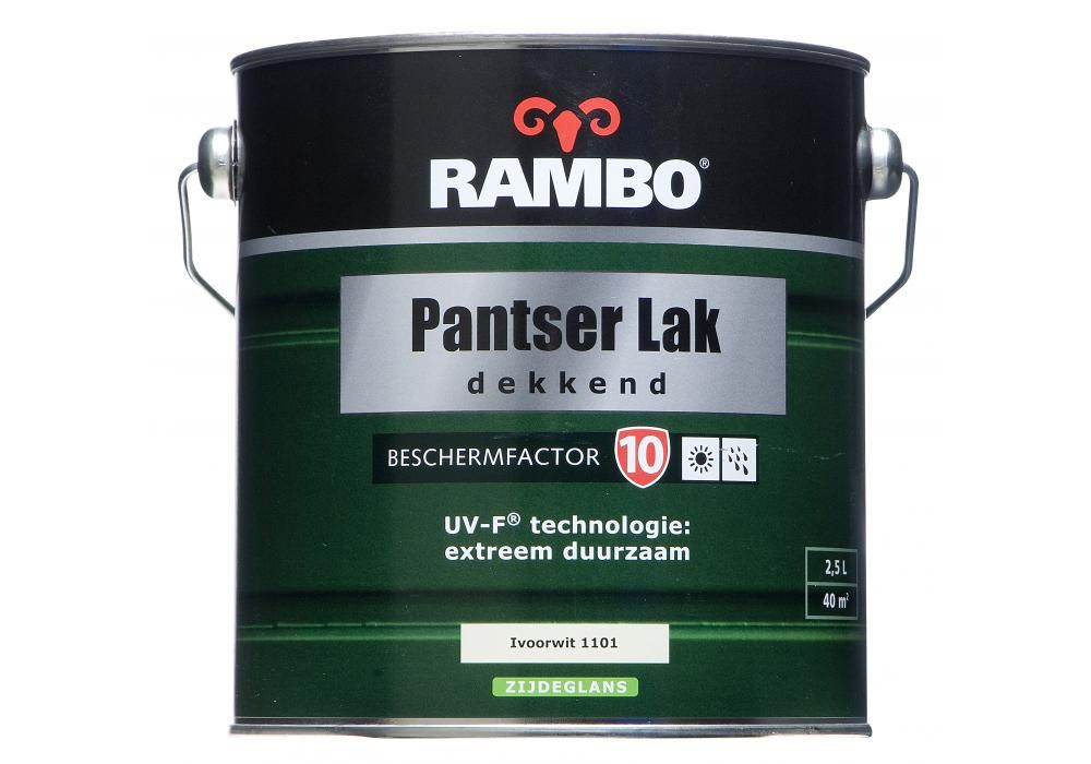 Rambo Pantser Lak Dekkend Zijdeglans 2,5 liter - Ivoorwit