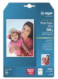 SIGEL Ip706 Professioneel fotopapier, inkjet, ultra glanzend, formaat 13 x 18 cm, 260 g/m², 15 vellen + 3 gratis