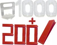 Nelips Vloertegelnivelleerset, Nivelleersysteem, 1000 clips, 1,5 mm, 200 afstandhouders, voor tegelzetters