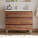 Mayor Meuble De Salle De Bain 100cm Simple Vasque - 3 Tiroirs - Sans Miroir - Noyer (bois Foncé)