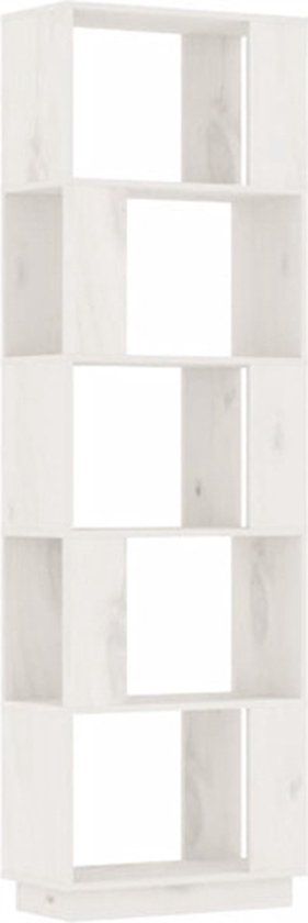 vidaXL Boekenkast/kamerscherm 51x25x163,5 cm massief grenenhout wit