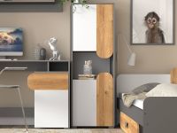 Carino Armoire 2 portes Blanc/Chêne Nash