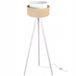 HOME LIGHT Light Home JUTA - Vloerlamp Staande Lamp - Houten Statief - Stoffen Kap Ø45 cm