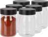 Excellent Houseware Pots à épices - 6 pièces - 250 ml - Verre - Couvercle inox - Hermétique