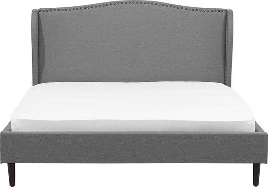 Beliani Colmar - Bed - Grijs - 180x200 cm - Stof - Lattenbodem