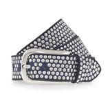 b.belt Leren riem Zoe Silver Stud Belt W80 Denim blauw