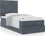 Maison Exclusive - Cadre de lit ottoman avec matelas, gris foncé, 90x200 cm, velours