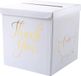 Santex Enveloppendoos thank you - Bruiloft - wit/goud - karton - 20 x 20 cm