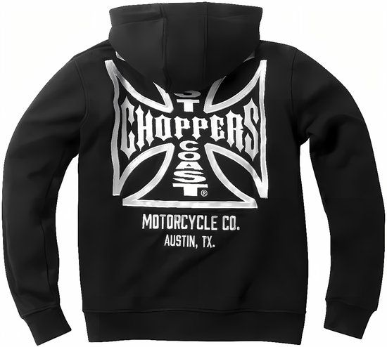 West Coast Choppers Dominator Capuchonvest Zwart Heren Vest met capuchon - zwart - L