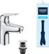 GROHE QuickFix Swift Robinet de lavabo - Taille S - Chrome - Avec tirette à poussoir