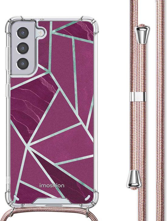 iMoshion Case for Samsung Galaxy S21 - with Cord - Multicolor / Bordeaux Graphic