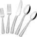 Unyqoos® Set de couverts – 60 pièces pour 12 personnes, acier inoxydable, finition miroir, lavable au lave-vaisselle