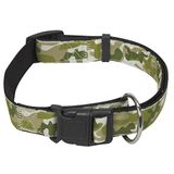 CHAPUIS SELLERIE SLA422 verstelbare hondenhalsband - nylon riem groene camouflage kleur - breedte 15 mm - lengte 30-45 cm - maat M