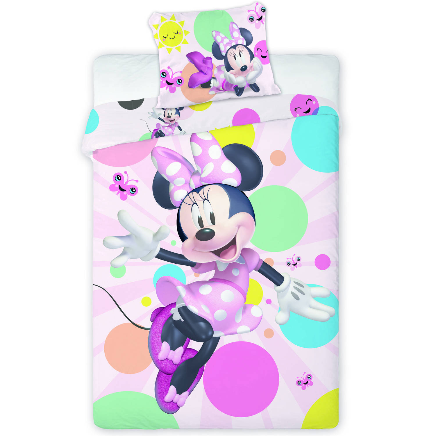 Disney Minnie Mouse Dekbedovertrek Happy - Eenpersoons - 140 x 200 cm - Katoen