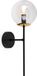 LIGHT HOME LH SIENA: Zwart-gouden wandlamp, 1 platte, heldere lamp, fitting E14