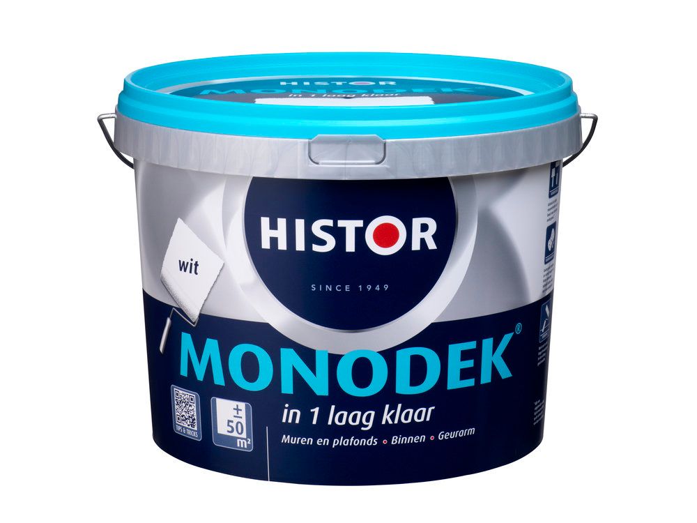 Histor Monodek Muurverf - 5 liter - Wit - 8716242799160