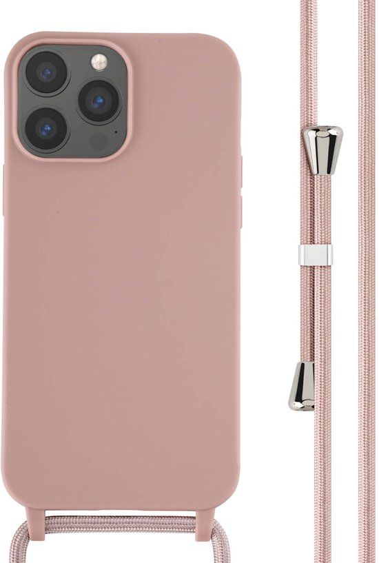 imoshion Siliconen hoesje met koord voor de Apple iPhone 13 Pro Max - Sand Pink