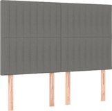 vidaXL Hoofdbord donkergrijs Stof 144x5x118/128 cm