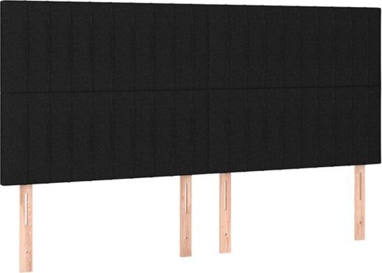 VidaXL Hoofdbord Zwart 160x5x118/128 cm Stof