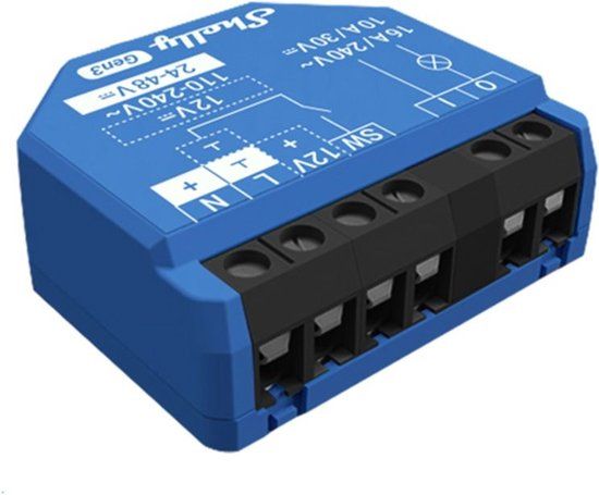 Shelly 1 Gen3 Relais Schakelaar - Wereldwijd - Digitaal - Opbouw