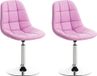 CLP Emil Set van 2 eetkamerstoelen - Kunstleer roze