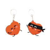 Mr. Wonderful - Set van 2 sleutelhangers - hart en hart - rubberen sleutelhanger - ideaal om cadeau te geven aan of je partner, Meerkleurig., Estandar