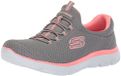Skechers Summits damessneakers, Grijs Grijs Roze