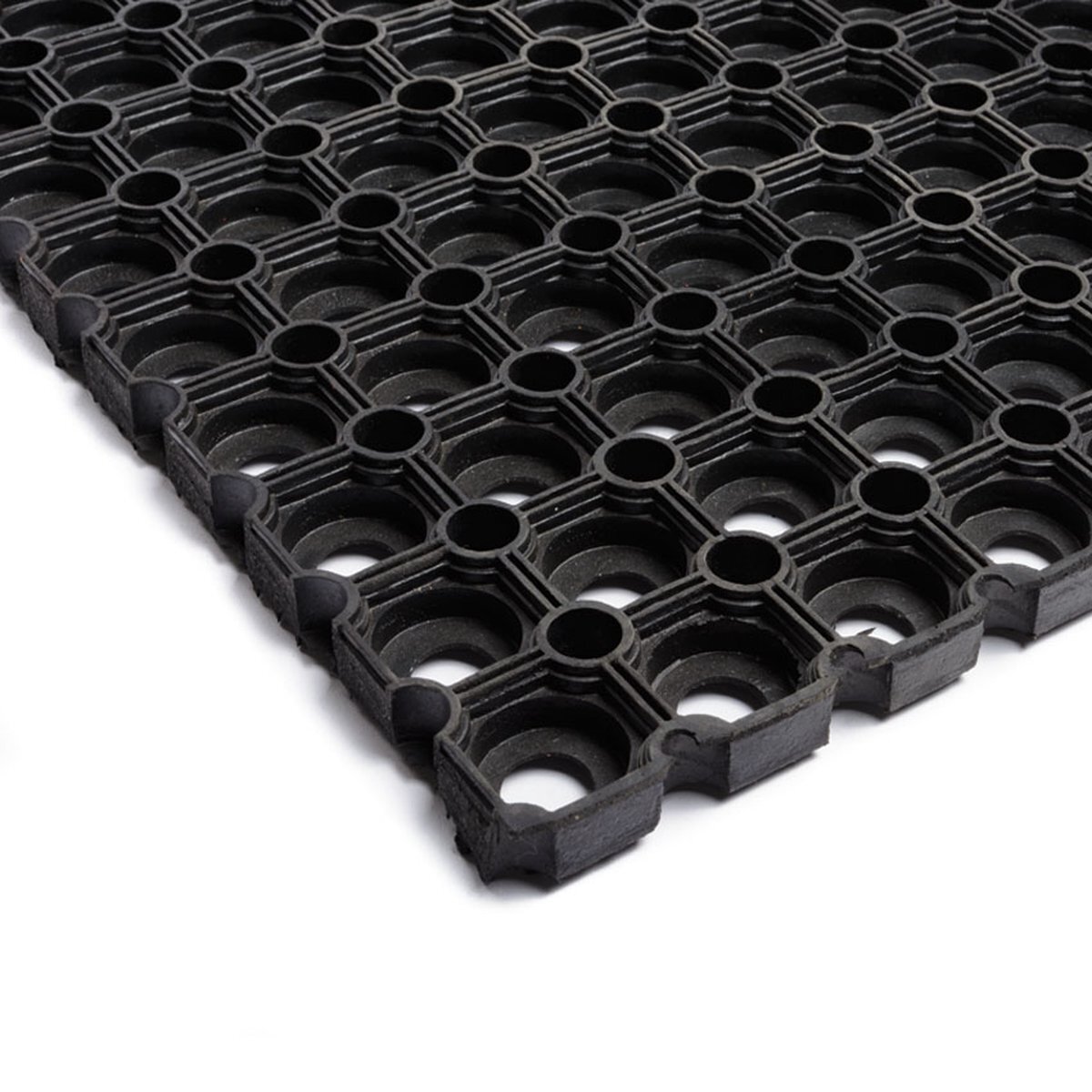 Rubbermagazijn Ringmat rubber | Zwart | 150x100cm | Dikte 23mm | Per stuk