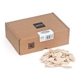 WFix platte pluggen, 500 stuks, beukenhout, compatibel met deuvelfrees en lamellofres, houten pluggen