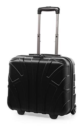 Suitline - Pilotenkoffer handbagage harde koffer 2 rollen business trolley, TSA, ABS mat zwart
