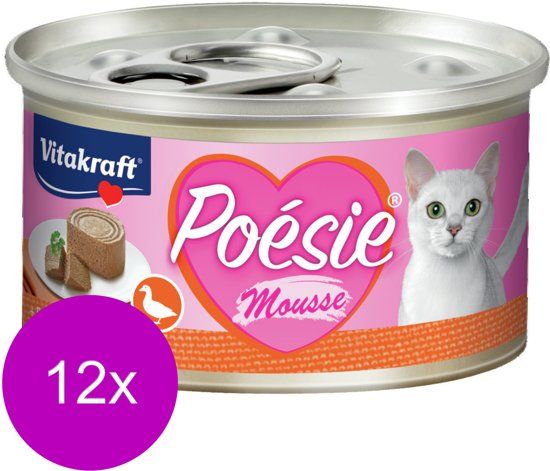VITAKRAFT Poésie Mousse Blikje 85 g - Kattenvoer - 12 x Eend