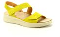 Think! Meggie 6000 Sandalen Dames Geel Nubuck Klittenband Platte Sandalen