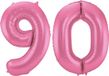 Folat Verjaardag Leeftijd folieballon - 90 jaar - roze - 86 cm