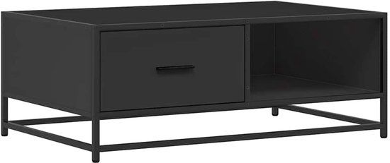 vidaXL Salontafel 90x57x35 cm bewerkt hout en metaal zwart