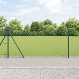 vidaXL Zeshoekig gaashek met betonnen voetstuk 25 x 1 m donkergroen