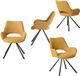 MEUBLE COSY Set van 4 eetkamerstoelen, geel, stof, met armleuningen