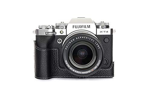 Zakao X-T4 Case - Echt Lederen Half Camera Case Bag Cover voor Fujifilm Fuji X-T4 XT4 - Zwart