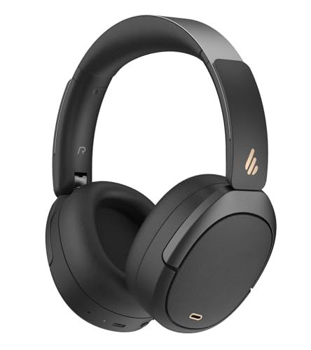 Edifier W80 Over-ear hoofdtelefoon met -49dB actieve ruisonderdrukking, LDAC Hi-Res bedraad en draadloos, AI Clear Call, snel opladen, multipoint-verbinding, Bluetooth V5.4 - Zwart
