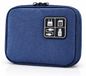 Accessoire de voyage pour électronique, organisateur de câbles, double fermeture éclair, bleu