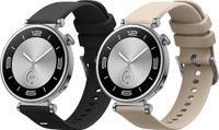 kwmobile 2x horlogebandjes geschikt voor Huawei Watch GT5 41mm / GT5 Pro 42mm / Watch GT4 41mm bandje - Smartwatch bandjes van TPU - Activity tracker horloge band in zwart / beige