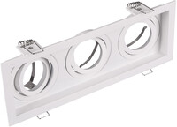 BES LED Spot Armatuur GU10 - Trion Kenan - Inbouw Rechthoek - 3-lichts - Mat Wit - Aluminium - Ã˜90