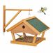 Relaxdays Vogelvoederhuisje Hangend Hout Lichtbruin/Donkergroen