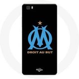 Maniacase Hoesje voor Huawei P8 Olympique de Marseille Logo zwarte achtergrond