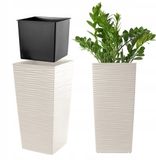 KADAX Hoge Kremkleurige Plantenbak met Inzetstuk - 24x47cm